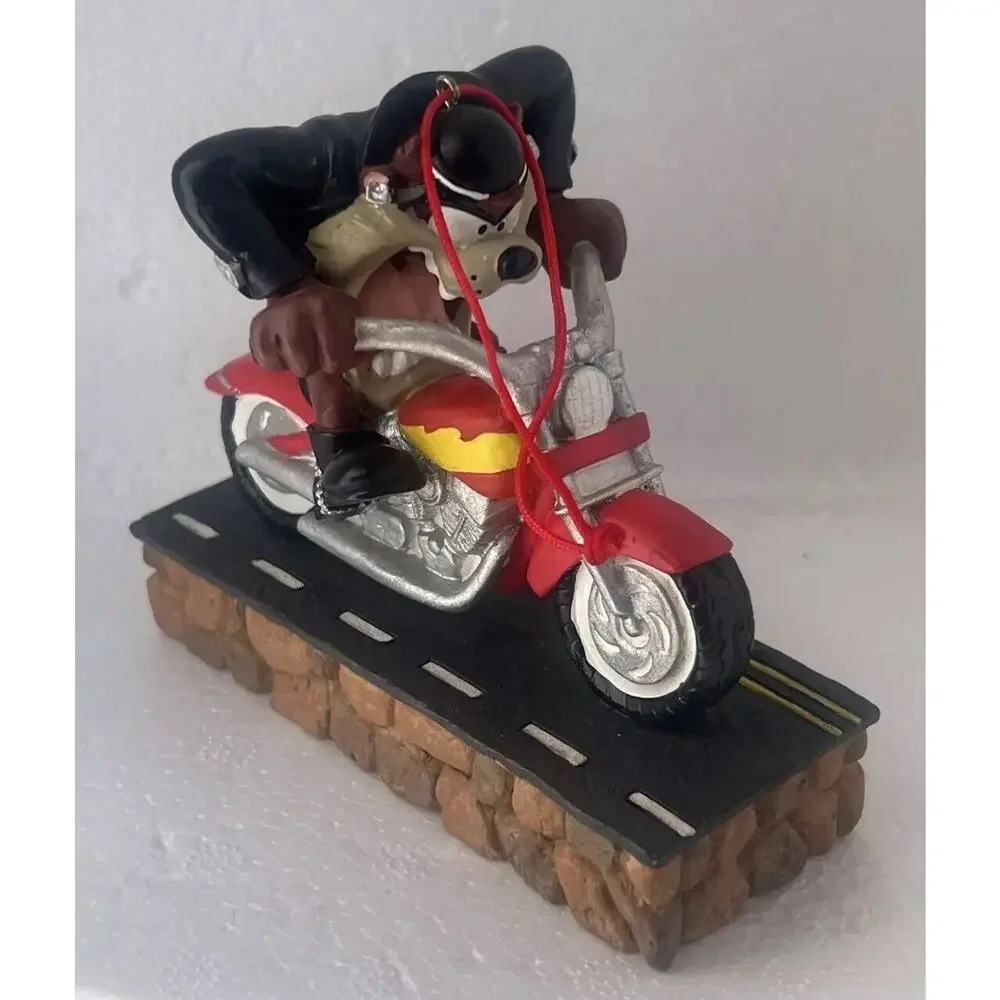 Warner Bros. 1999 Taz on a Motorcycle Ornament RARE Christmas Looney Tunes